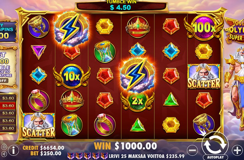 Gates of Olympus Super Scatter Spieler spielen Kartenspiel an einem grünen Casinotisch